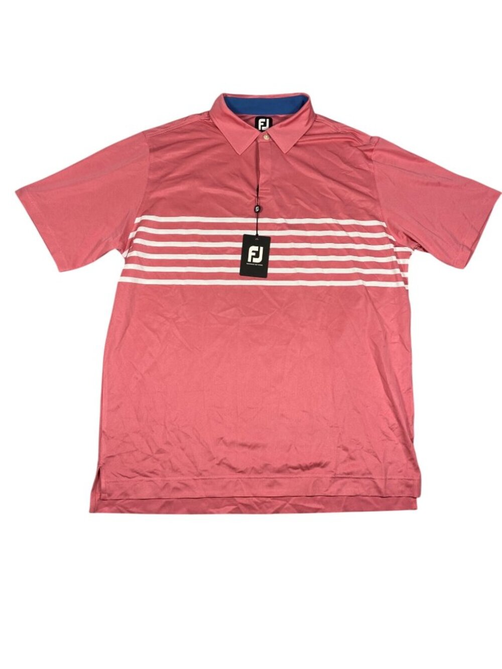 FootJoy Mens S Pink Striped Performance Golf Polo Shirt NWT Polyester